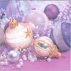 Dekorszalvéta - White & Purple Christmas Baubles